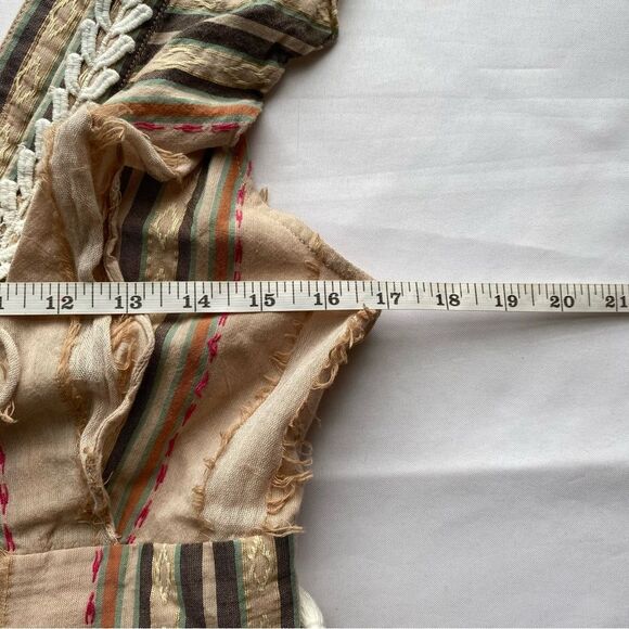 Hemant & Nandita Multicolored Cotton Pixie Fringe Midi Dress Size Medium - Picture 14 of 16